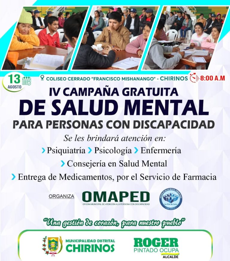 IV Campaña gratuita de salud mental para personas con discapacidad y público en general